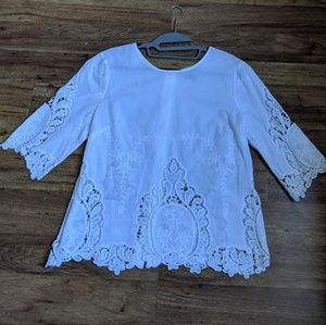 White lacy top